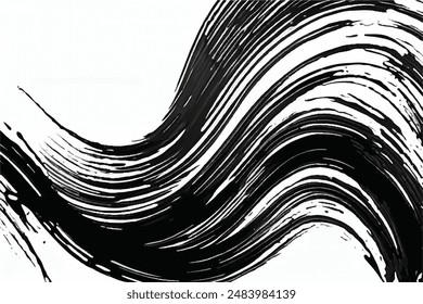 Black and white Grunge Brush Strokes Texture. Black Brush strokes Isolated on White Background. Ink brush strokes, lines. Grunge backgrounds