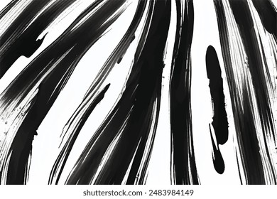 Black and white Grunge Brush Strokes Texture. Black Brush strokes Isolated on White Background. Ink brush strokes, lines. Grunge backgrounds