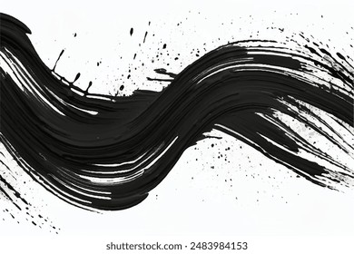 Black and white Grunge Brush Strokes Texture. Black Brush strokes Isolated on White Background. Ink brush strokes, lines. Grunge backgrounds