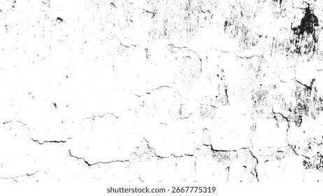 Black and White Grunge Cracked Wall Texture Overlay Abstract Background