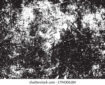 Black and white grunge. Distress overlay texture. Abstract surface dust and rough dirty wall background concept. 
Distress illustration simply place over object to create grunge effect. Vector EPS10.