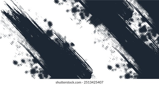 Grunge preto e branco. Textura de sobreposição de angústia. Abstrato pó de superfície e conceito de fundo de parede suja áspera. Efeito desgastado, rasgado e resistido. Vetor