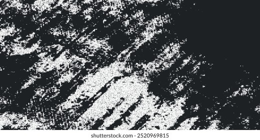 Grunge preto e branco. Textura de sobreposição de angústia. Abstrato pó de superfície e conceito de fundo de parede suja áspera. Efeito desgastado, rasgado, intemperizado