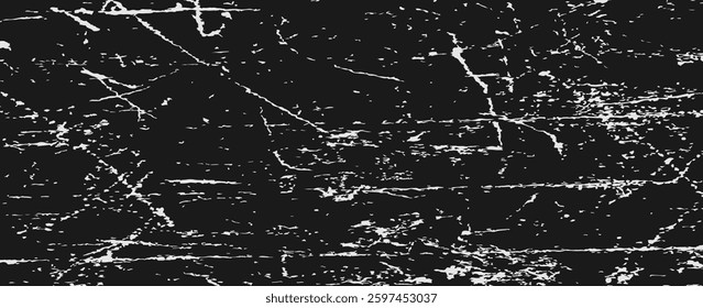 Black and white grunge. Distress overlay texture. Abstract surface dust and rough dirty wall background concept. Worn, torn, weathered effect. Vector illustration, EPS 10.