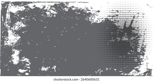 Black and white grunge. Distress overlay texture. Abstract surface dust and rough dirty wall background concept. Worn, torn, weathered effect. Vector illustration, EPS 10.