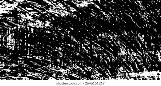 Grunge preto e branco. Textura de sobreposição de angústia. Abstrato pó de superfície e conceito de fundo de parede suja áspera. Efeito desgastado, rasgado e resistido. Ilustração vetorial, EPS 10.