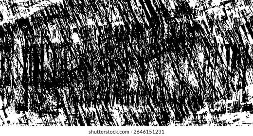 Grunge preto e branco. Textura de sobreposição de angústia. Abstrato pó de superfície e conceito de fundo de parede suja áspera. Efeito desgastado, rasgado e resistido. Ilustração vetorial, EPS 10.