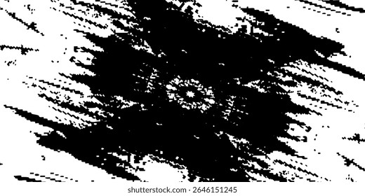 Grunge preto e branco. Textura de sobreposição de angústia. Abstrato pó de superfície e conceito de fundo de parede suja áspera. Efeito desgastado, rasgado e resistido. Ilustração vetorial, ilustração vetorial