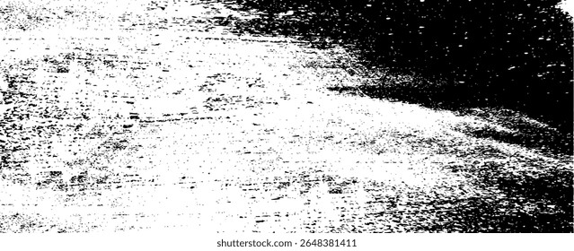 Grunge preto e branco. Textura de sobreposição de angústia. Abstrato pó de superfície e conceito de fundo de parede suja áspera. Efeito desgastado, rasgado e resistido. Ilustração vetorial, eps 10