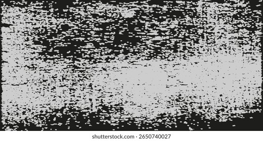 Grunge preto e branco. Textura de sobreposição de angústia. Abstrato pó de superfície e conceito de fundo de parede suja áspera. Efeito desgastado, rasgado e resistido. Ilustração vetorial, EPS 10.