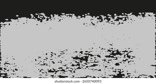 Grunge preto e branco. Textura de sobreposição de angústia. Abstrato pó de superfície e conceito de fundo de parede suja áspera. Efeito desgastado, rasgado e resistido. Ilustração vetorial, EPS 10.