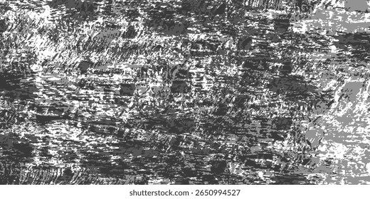 Grunge preto e branco. Textura de sobreposição de angústia. Abstrato pó de superfície e conceito de fundo de parede suja áspera. Efeito desgastado, rasgado e resistido. Ilustração vetorial.