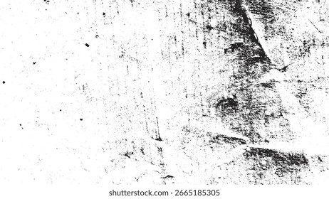 Schwarz-Weiß-Grunge Distressed Texture Overlay, Vektorhintergrund