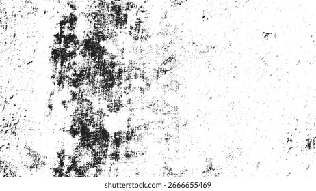 Schwarz-Weiß-Grunge Distressed Texture Abstrakter Vektorhintergrund