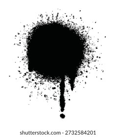 black and white grunge dripping spraying paint circle graffiti ink style ink bleed blob
