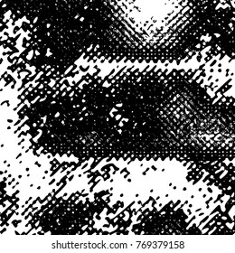 Black and White Grunge Dust Messy Background. Easy To Create Abstract Vintage, Dotted, Scratched Effect With Grain And Noise. Aged Design Element. Black and White Vector