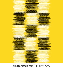 Black and white grunge elements with tire tracks isolated on yellow background