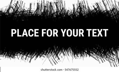 Black and White Grunge frame. Abstract banner Template. Vector illustration. Attract attention graphic. 