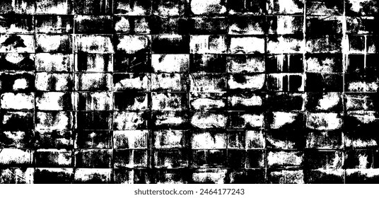 Black and white grunge frame. Distress overlay texture. Abstract surface dust and rough dirty wall background concept. Worn, torn, weathered effect. Vector illustration, EPS 10.