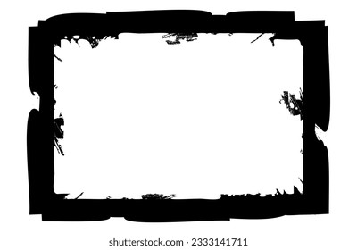 Black and white grunge frame. Textured rectangles for the image