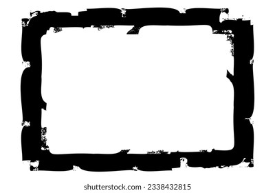 Black and white grunge frame. Textured rectangles for the image