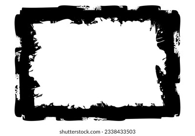 Black and white grunge frame. Textured rectangles for the image