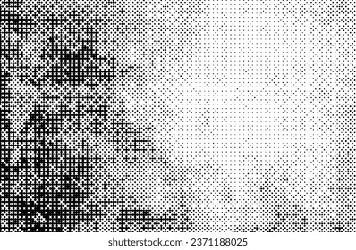 Black and white grunge halftone dots texture background Vector illustration