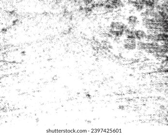 Black and white Grunge halftone vector. Distress overlay texture. Abstract surface dust and rough background concept. Distress illustration place over object to create grunge effect. Vector EPS10.