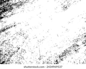 Black and white Grunge halftone vector. Distress overlay texture. Abstract surface dust and rough background concept. Distress illustration place over object to create grunge effect. Vector EPS10.
