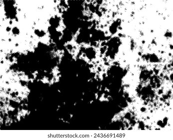 Black and white Grunge halftone vector. Distress overlay texture. Abstract surface dust and rough background concept. Distress illustration place over object to create grunge effect. Vector EPS10.