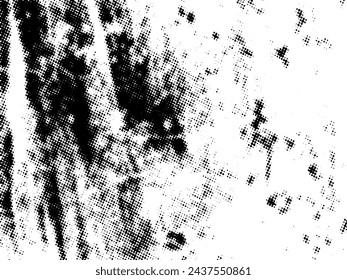 Vector de semitonos Grunge en blanco y negro. Textura superpuesta de socorro. Abstracto polvo de superficie y concepto de fondo áspero. Ilustración de socorro colocar sobre el objeto para crear efecto grunge. Vector EPS10.