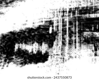 Vector de semitonos Grunge en blanco y negro. Textura superpuesta de socorro. Abstracto polvo de superficie y concepto de fondo áspero. Ilustración de socorro colocar sobre el objeto para crear efecto grunge. Vector EPS10.