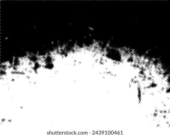 Vector de semitonos Grunge en blanco y negro. Textura superpuesta de socorro. Abstracto polvo de superficie y concepto de fondo áspero. Ilustración de socorro colocar sobre el objeto para crear efecto grunge. Vector EPS10.
