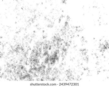 Vector de semitonos Grunge en blanco y negro. Textura superpuesta de socorro. Abstracto polvo de superficie y concepto de fondo áspero. Ilustración de socorro colocar sobre el objeto para crear efecto grunge. Vector EPS10.
