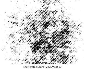 Black and white Grunge halftone vector. Distress overlay texture. Abstract surface dust and rough background concept. Distress illustration place over object to create grunge effect. Vector EPS10.