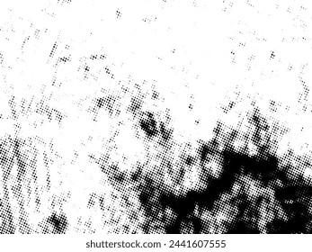Black and white Grunge halftone vector. Distress overlay texture. Abstract surface dust and rough background concept. Distress illustration place over object to create grunge effect. Vector EPS10.
