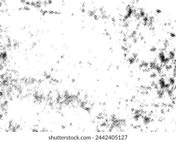 Black and white Grunge halftone vector. Distress overlay texture. Abstract surface dust and rough background concept. Distress illustration place over object to create grunge effect. Vector EPS10.
