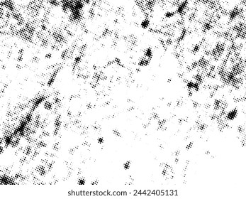 Black and white Grunge halftone vector. Distress overlay texture. Abstract surface dust and rough background concept. Distress illustration place over object to create grunge effect. Vector EPS10.