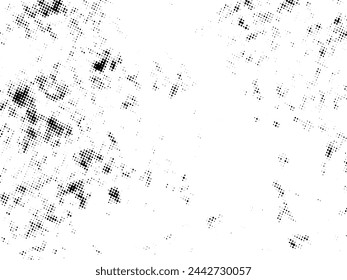 Black and white Grunge halftone vector. Distress overlay texture. Abstract surface dust and rough background concept. Distress illustration place over object to create grunge effect. Vector EPS10