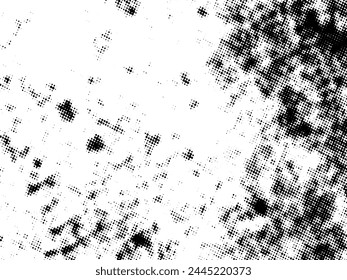 Vector en semitonos Grunge en blanco y negro. Textura superpuesta de socorro. Abstractas concepto de superficie y fondo áspero. Ilustración de socorro colocar sobre el objeto para crear efecto grunge. Vector EPS10.
