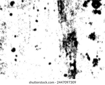 Black and white Grunge halftone vector. Distress overlay texture. Abstract surface dust and rough background concept. Distress illustration place over object to create grunge effect. Vector EPS10.