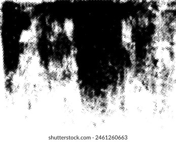 Black and white Grunge halftone vector. Distress overlay texture. Abstract surface dust and rough background concept. Distress illustration place over object to create grunge effect. Vector EPS10.