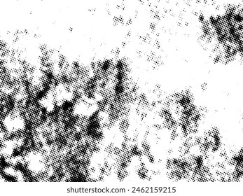 Black and white Grunge halftone vector. Distress overlay texture. Abstract surface dust and rough background concept. Distress illustration place over object to create grunge effect. Vector EPS10.