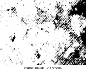 Vector en semitonos Grunge en blanco y negro. Textura superpuesta de socorro. Abstractas concepto de superficie y fondo áspero. Ilustración de socorro colocar sobre el objeto para crear efecto grunge. Vector EPS10.
