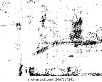 Black and white Grunge halftone vector. Distress overlay texture. Abstract surface dust and rough background concept. Distress illustration place over object to create grunge effect. Vector EPS10.