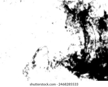 Vector en semitonos Grunge en blanco y negro. Textura superpuesta de socorro. Abstractas concepto de superficie y fondo áspero. Ilustración de socorro colocar sobre el objeto para crear efecto grunge. Vector EPS10.
