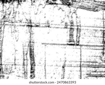 Black and white Grunge halftone vector. Distress overlay texture. Abstract surface dust and rough background concept. Distress illustration place over object to create grunge effect. Vector EPS10.