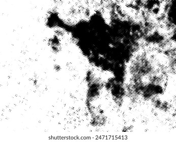 Black and white Grunge halftone vector. Distress overlay texture. Abstract surface dust and rough background concept. Distress illustration place over object to create grunge effect. Vector EPS10.