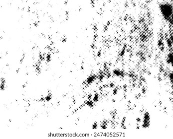 Black and white Grunge halftone vector. Distress overlay texture. Abstract surface dust and rough background concept. Distress illustration place over object to create grunge effect. Vector EPS10.