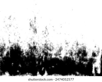 Black and white Grunge halftone vector. Distress overlay texture. Abstract surface dust and rough background concept. Distress illustration place over object to create grunge effect. Vector EPS10.